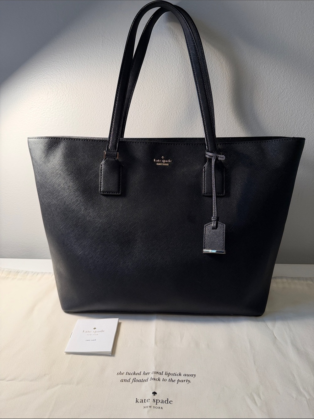 kate spade Black Saffiano Leather Tote